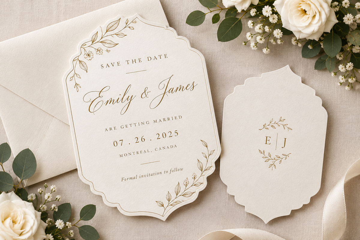 Cartes « Réservez la date » personnalisées – Save the Date