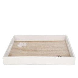 Plateau de service en bois décoratif avec feuille d'êrable