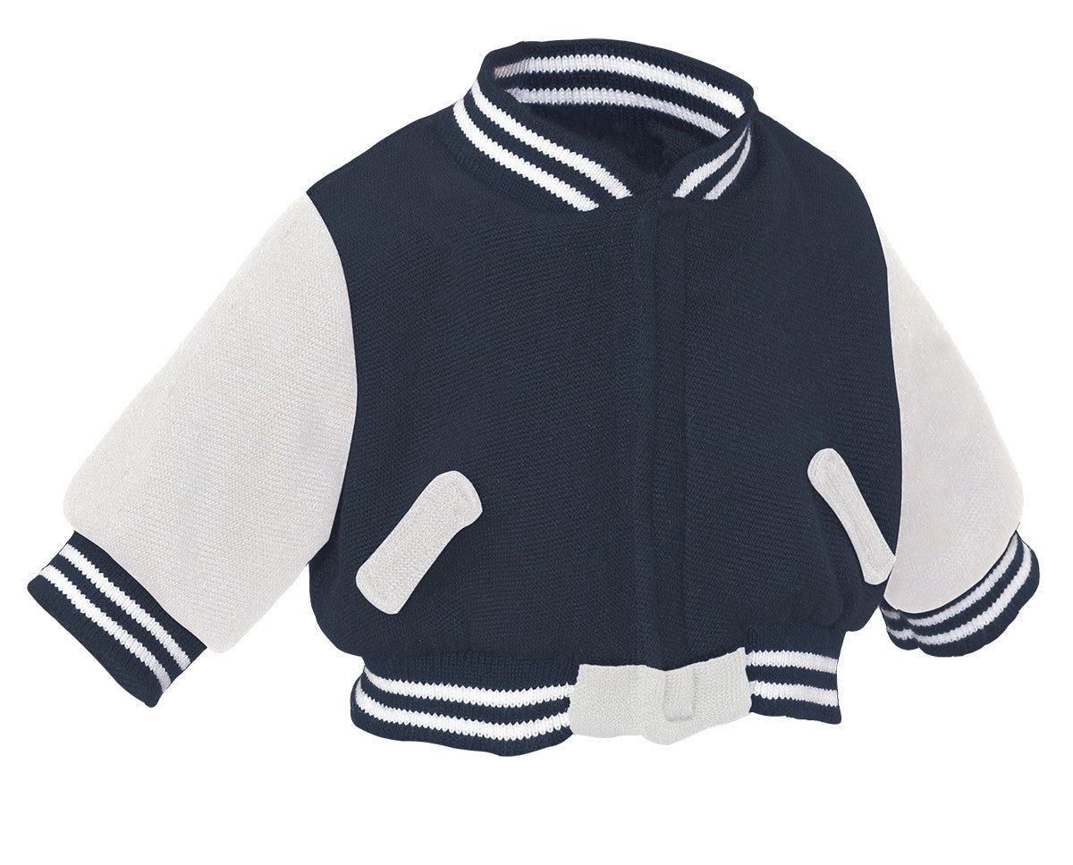 jacket navy white sleeve